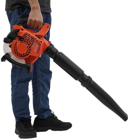 Laubsauger Benzin 2-in-1, Handgerät mit Laubbläser & Saugfunktion, 25.4cc Leaf Blower inkl. Auffangsack, Elektrischer Laubsauger-Alternative für Garten, Hof und Gehweg
