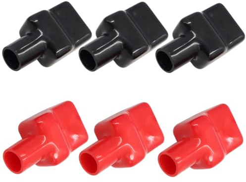 CALLARON Protections pour Bornes de Batterie 3 Paires Rouge et Noir en Caoutchouc, Couvercles Isolants de Terminaux pour Voiture, Bateau et Tondeuse Autoportée, Kit de Caches-bornes