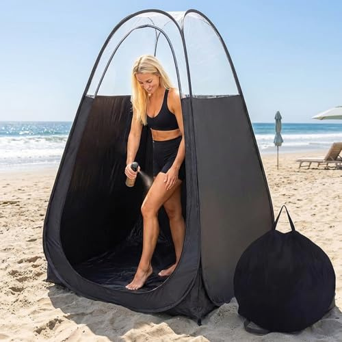 Tente de Bronzage par pulvérisation, Tente de Bronzage Pop-up Portable, Cabine d'intimité instantanée avec Sac Transport pour Douche et Change en Plein air, 47 x 47 x 75 Pouces, Cabine