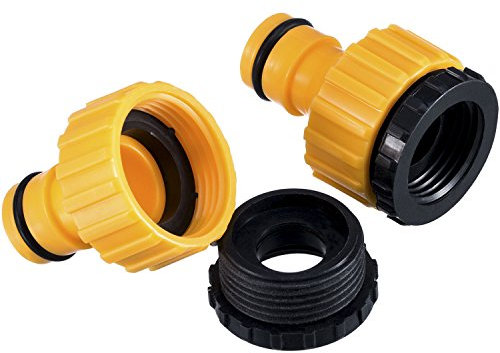 2 Pack Plastic Garden Hose Tap Connector, 1/2 Inch and 3/4 Inch Size, Two-in-one