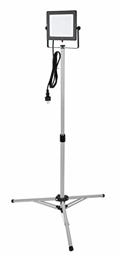 Electraline 63440 Proiettore Faretto LED su Treppiede, 50 W, Grigio, Cavo 2.5 m Impermeabile Ip65. Uso esterno, Feste e Barbeque in Giardino