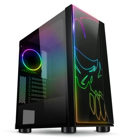 Spirit Of Gamer - Ghost One - PC Gamer ATX/Matx Case - Vetro Temperato Frontale E Parete - 1 Ventilatore Indirizzabile RGB LED 120mm - ARGB - Aura/MSI Mystic/ASROCK