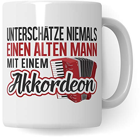 Pagma Druck Akkordeon Tasse Geschenk - Spruch Akkordeonist Geschenkidee - Kaffeetasse Handharmonika Becher Ziehharmonika