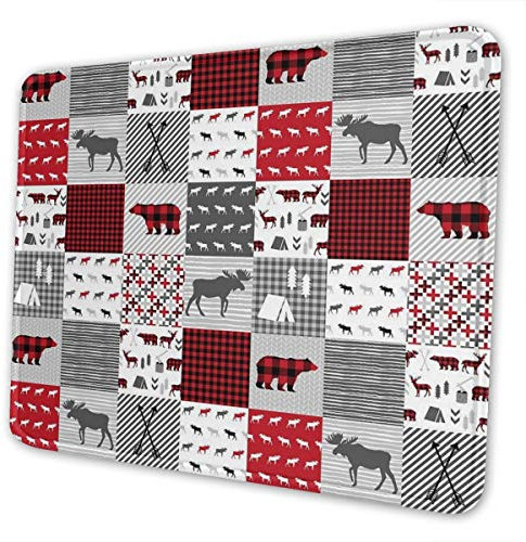 Ohio State graues Gaming-Mauspad, Gaming Zubehör mit genähten Kanten, rutschfeste Gummiunterseite für Computer, Laptop, Büro und Zuhause 10 x 12 inch Buffalo Plaid