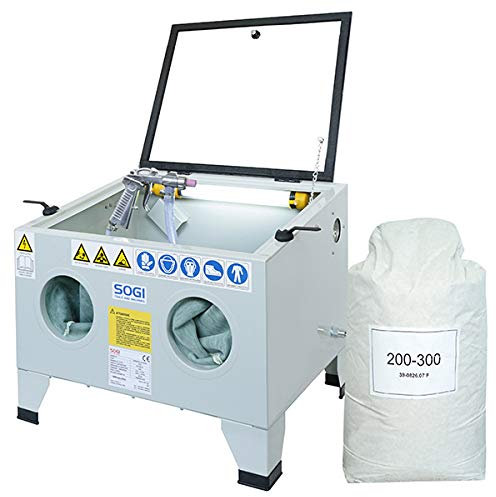 SOGI S-56 Sabbiatrice da banco con abrasivo corindone GRA-36 o GRA-80 oppure microsfere di vetro (S-56 + Microsfere di vetro GRA200-300)