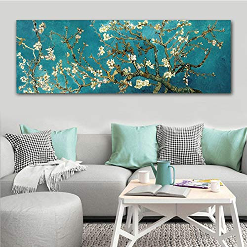 Rumlly Van Gogh Mandorlo in Fiore Fiori Riproduzioni di Quadri su Tela Famoso Dipinto Opere d'Arte Immagine di Arte della Parete Decorazione della Parete di casa 50x150 cm Senza Cornice