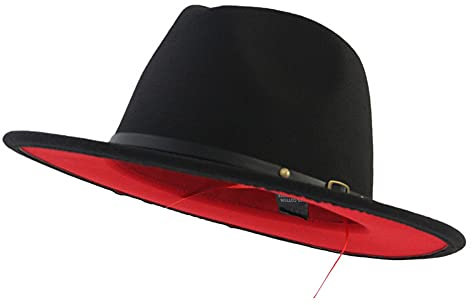 Fedora-Hut mit breiter Krempe, Filz-Panama-Mütze mit Gürtelschnalle, für Damen und Herren, 1 Stück