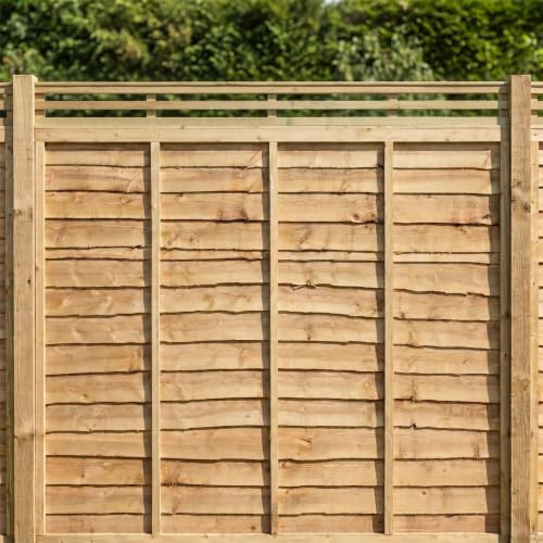 Fence Panel Topper 6ft x 0.5ft Vogue Slatted Garden Trellis Wooden