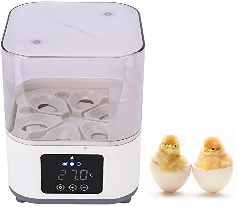 Brrnoo Brutmaschine Vollautomatisch Hühner Eier Brutgerät, Brutautomat Inkubator Hühner 6 eir Brutapparat Eier Inkubator, Home Controller Farm Egg Inkubator