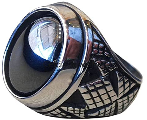 Hämatit echter glänzender grauer Edelstein schöner Ring, stilvoller Ring, Siegelring, Statement-Ring, klassischer ausgefallener Ring, Vatertagsgeschenk, oxidierter Silberring (Hämatit)