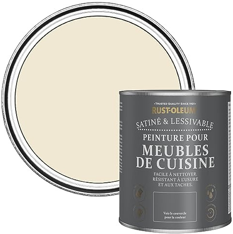 Rust-Oleum White Scrubbable Kitchen Cupboard Paint in Satin Finish - Quarry Lime 750ml