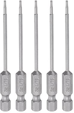 sourcing map 5stk. 1/16 Hex Schraubendreher Bit SAE 1/4 Hex Schaft 3 Länge Magnetische S2 Stahl Strom Bohrer Bits