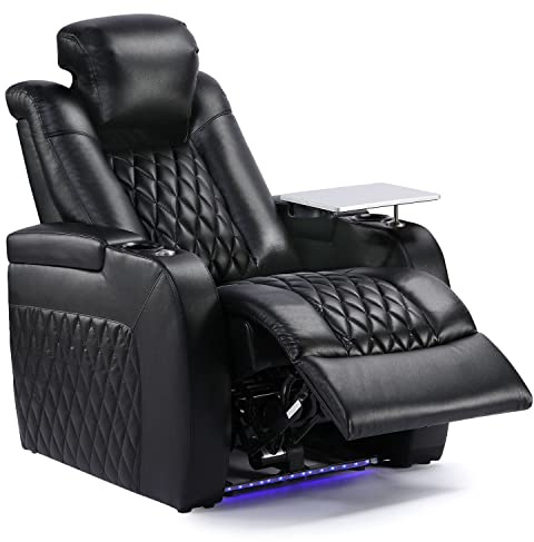 Weilianda Home Theater Seating, Top Grain Leather Movie Theater Chair