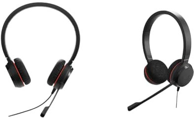 Jabra Evolve 20 SE Stereo Headset – Microsoft Certified Headphones for VoIP Softphone & Evolve 20 Stereo Headset – Microsoft Certified Headphones