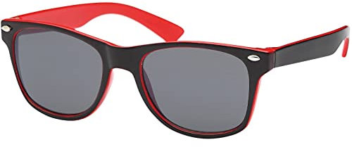 Jungen Kinder Sonnen Brille Designer Modern Cool Abgefahren Schwarz/Rot