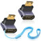 Duttek HDMI to Mini HDMI 8K Adapter(2 Pack),Up Angle Mini HDMI Male to HDMI Extension Connector with lanyard Support 8K@60Hz,48Gbps for Raspberry Pi Zero, Camera,HDTV, Projector, Laptop and Tablet