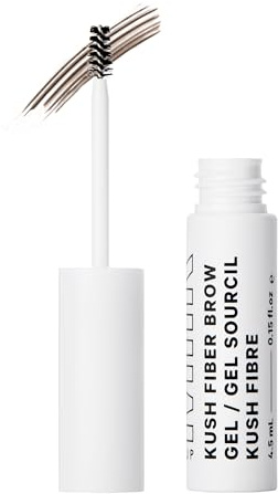 Milch Makeup KUSH Fiber Brauengel, Grind (Dunkelbraun) - Verdickendes Brauengel - Weicher, flexibler Halt - Vegan, tierversuchsfrei