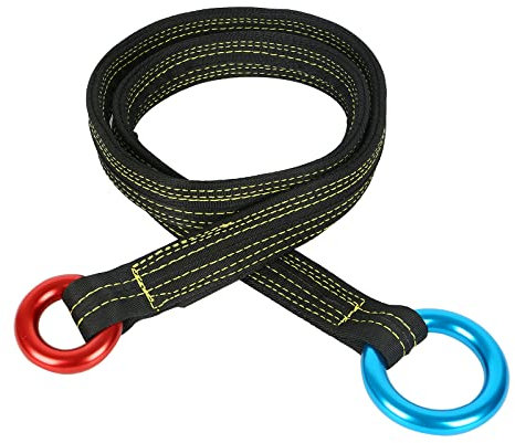 Arborist Friction Saver Tree Climbing Gear-Retrievable Anchor Loop Belt,Outdoor Climbing Tree Wire Lanyard Anchor Loop Belt with Two Hanging Rings for Garden High-altitude Work-110cm (upgrade Type)