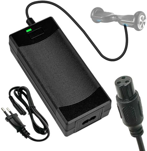 Honszex Chargeur Hoverboard 42V 2A, Chargeur pour Overboard Kart, Trotinette Electrique, Velo Electrique, Planche à Dérive, Adaptateur Secteur Universel à Batterie au Lithium 36V, Chargeur 3 Broches