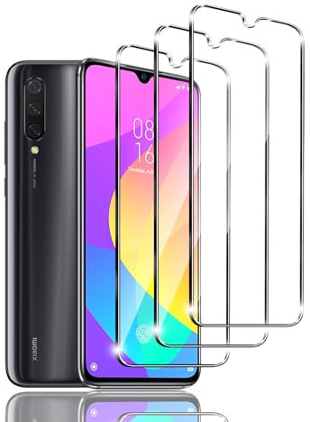Kziwii 3 Piezas Protector Pantalla para Xiaomi Mi 9 LITE Vidrio Templado, Dureza 9H, Antihuellas, Sin Burbujas, Antiarañazos, Cristal Templado Alta Definicion