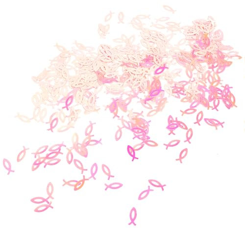 Oblique Unique® Fisch Konfetti für Taufe Hochzeit Konfirmation Kommunion Geburtstag Feier Sommer Party Tisch Deko Streudeko (Rosa)