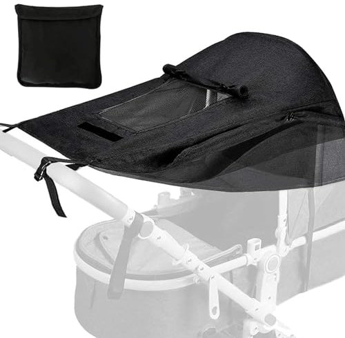 Universal Kinderwagen Sonnensegel,Sonnenverdeck für Kinderwagen,mit UV Schutz 50+ und Wasserdicht,Verstellbar,Kinderwagen sonnenschutz,mit Sichtfenster und Seitenflügel für Kinderwagen Buggy