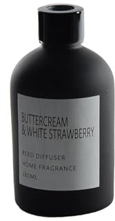 Raumduft Diffuser mit Stäbchen Butter/Strawberry 180 ml schwarz