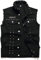 JUDIGODR Denim-Weste für Herren, Revers, ärmellos, schmale Passform, Retro, zerrissen, lässig, Jeans-Weste für Herren, Nieten schwarz, XX-Large