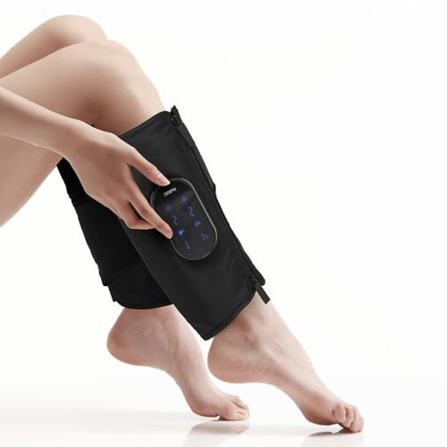 HubiCare 2025 - Massaggiatore wireless per gambe, polpacci e cosce, forte compressione con calore e vibrazione, 4 modalità, 3 intensità, ricaricabile, vestibilità regolabile, regalo per la cura di sé
