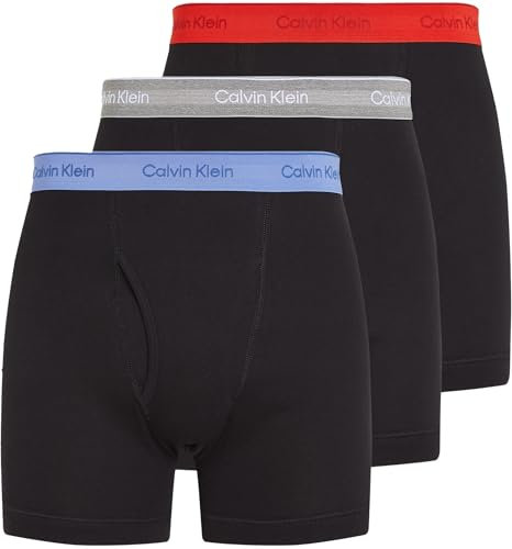 Calvin Klein BOXER BRIEF 3PK Boxer Brief Men's, Black (B- GLACIER, GR HEATHER, MOLTEN WBS), S