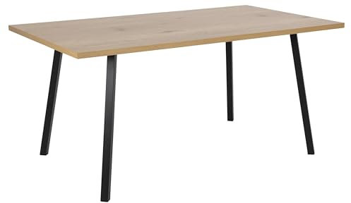 möbelando Esstisch >Cenny< in Wildeiche, MDF, Stahl - 160x75x90cm (BxHxT)