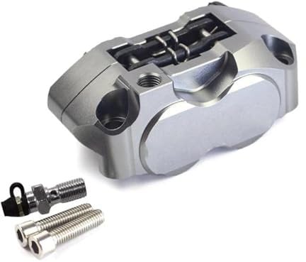 Pinza Freno Anteriore Moto Pinza Freno a Disco Moto Anteriore 4 Pistoni Montaggio Radiale 82mm RPM per Moto(Titanium)