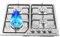 Encimera de gas 4 fuegos, placa de gas empotrada acero inoxidable hogar gas natural 58 x 50 cm para el hogar cualquier utensilio de cocina
