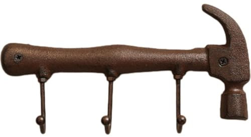 Lipfer Hammer Gusseisen-Metall-wandgarderobe, Hutablage, Rustikale Retro-Vintage-wandgarderobe, Schlüsselhalter Für Herren, Werkstatt, Garage, Werkzeughalter