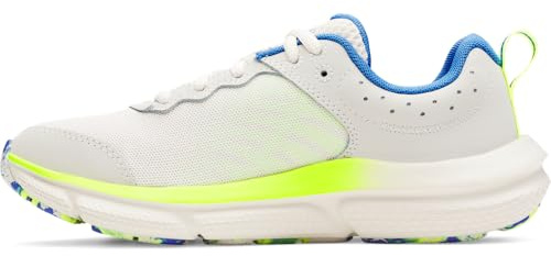 Under Armour Boys' Ua BGS Assert 10 Running Shoes, 110 Summit White High Vis Yellow Blue Atlantis, 36.5 EU