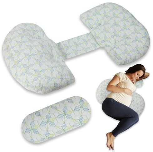 Tarleys Almohada Embarazada - Almohada para Dormir de Lado - Soporte para la Espalda - Caderas - Piernas y Vientre para Mujeres Embarazadas - Cojin Lactancia Multifuncional - Desmontable y Ajustable.