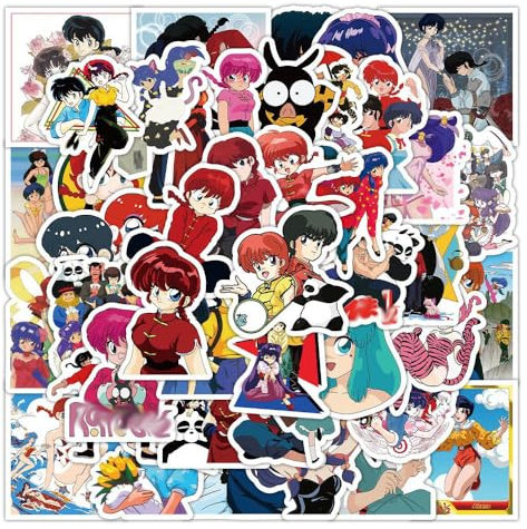 Ranmas 1/2 Aufkleber, 50 Pcs Ranmas-1/2 Figur Vinyl Wasserdichte DIY Stickers Für Party, Wasserflasche Scrapbook Laptop Skateboard Computer Für Teens Studenten