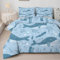 Bettdecke 200x220 Ohne Bezug Nutzbar, Fisch Wal Wasser Gras Bettdecken Waschbar Ganzjahresdecke Kinder 4 Jahreszeiten Steppdecke, Bettzeug Microfaser mit 2 Kissenbezug für Sommer Winter Doppelbett