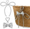 Silber Perle Schleife Handyanhänger Set, Silber Bogen Schlüsselanhänger, Phone Charm Schlüsselring, Schlüsselringe Charms, Rucksack Tasche Anhänger Damen, Kawaii Bogen Schlüsselring Accessoires