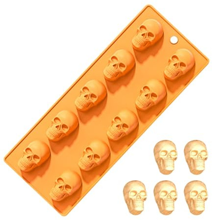 Stampi in silicone per Halloween, tortiera con teschio di Halloween, con rivestimento antiaderente | Stampo per cioccolato in silicone antiaderente - Stampi per sapone fatti a mano a forma di fantasma