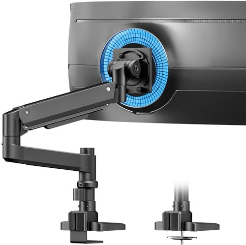 Ultrawide Monitor Mount – Heavy-Duty Gas Spring Arm for 17-57” Monitors, Weight Capacity 2~20kg, Height Adjustment, Cable Management, VESA 75/100 mm,Black