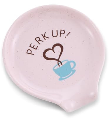 Wanmu Ceramic Coffee Spoon Holder Rests, Coffee Bar Accessories, Coffee Table Décor, Small Teaspoon Rest, Mini Coffee Spoon Holder- Gift for Women Men (Light Pink)