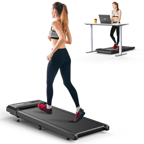 Cardirun Walking Pad Treadmill with Incline, 2 in 1 Under Desk Treadmills for Home Small, 2.5HP & 136KG Mini Portable Walking Running Machine with LED Display, Voice/App/Remote Control