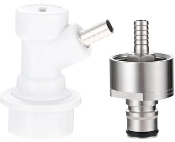 LZZYFPX 1 Set Edelstahl-Karbonisierungskappe + Gas-/Flüssigkeits-Kugelschloss trennen G5/8 Brauen Sie Bier-PET-Flasche Cola Soda-Getränke Softdrink(Cap and White Lock)