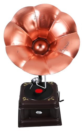 ERINGOGO Kasten Grammophon-verzierung Vintage Wohnkultur Klassischer Phonograph Vintage-Radio Schallplatte Klassische Einrichtung Abspielgerät Vintage - Eisen Brown