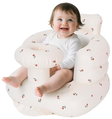 AirSwim Aufblasbarer Babysitz mit Tablett, aufblasbarer Babystuhl für Babys ab 3 Monaten, tragbarer aufblasbarer Stuhl mit eingebauter Luftpumpe, Säuglingsbodensitze zum Sitzenlernen, Palying, Camping