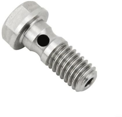 HomeVortex Mountainbike Scheibenbremse Bremssattel Banjo Bolt M6 X 1.0 Stahl Befestigungsschraube Ersatzteil für Fahrradbremssystem Silber