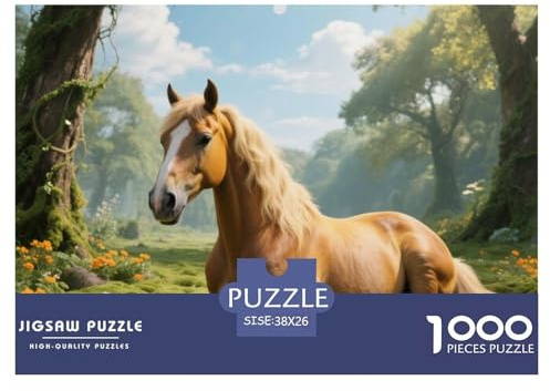 Yellow DunPferd, Puzzle Mit 1000 Teilen, Entspannend Und Zum Nachdenken Anregend, Ideal Für Besondere Geschenke, Ab 10 Jahren,Pferd, 38x26cm/1000pcs
