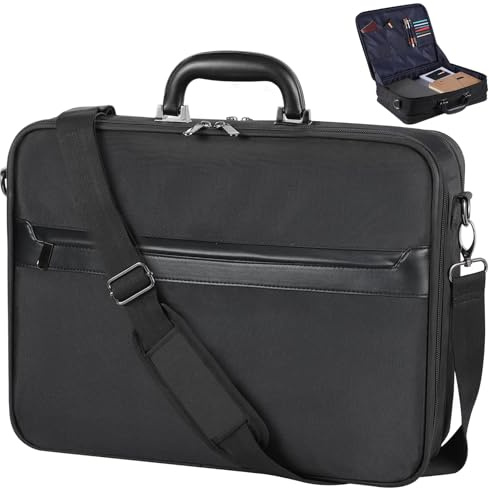 Jetviivid Aktentasche Herren, 15.6 Zoll Laptoptasche Groß, Wasserdichte Briefcase mit Schultergurt, Businesstasche für Büro, Schwarz