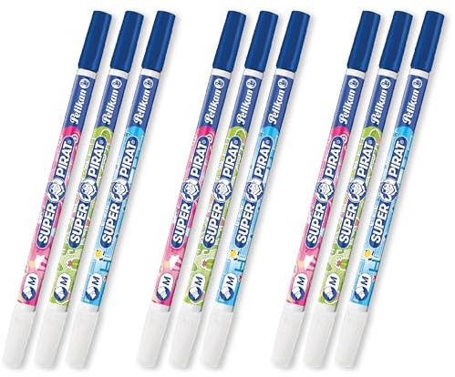 Pelikan Tintenlöscher Super Pirat, Set mit 9 Tintenkillern, Strichstärke M (medium)